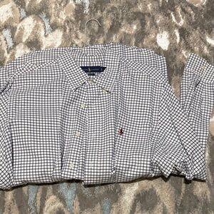 Ralph Lauren Navy and White Plaid Shirt